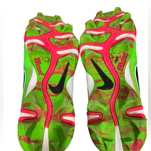 Nike Red Neon GreenFastFlex Softball Soccer Cleats Size 8 - Picture 6 of 8